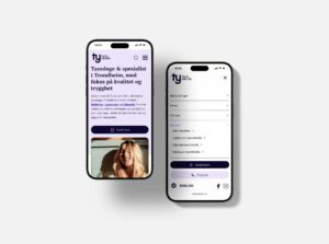 Ty tannklinikks webside på mobil